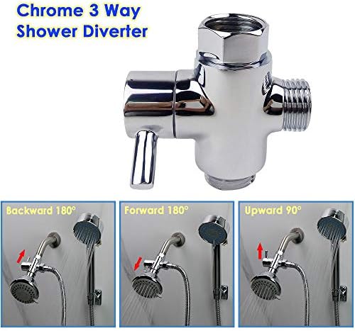 Durable 3-Way Brass Shower Diverter Valve for Home Use