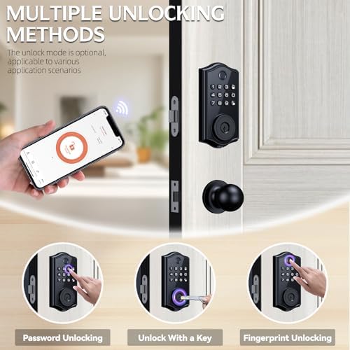 Smart Front Door Lock with Fingerprint Keypad