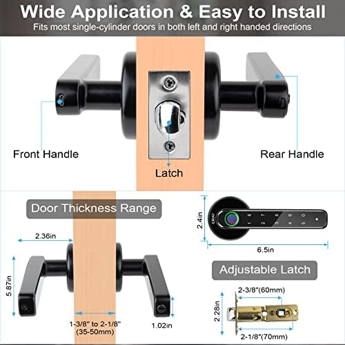 3-in-1 Biometric Door Lock Set with Fingerprint Passcode and Key