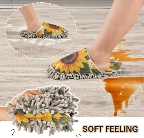FLildon Microfiber Sunflower Mop Slipper Delve into house cleaning effortlessly
