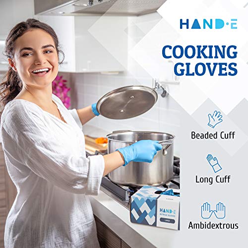 Hand-E Touch Disposable Nitrile Gloves Medium 100 Count
