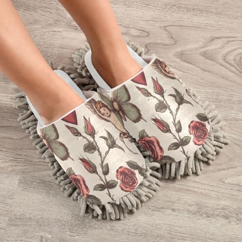 Burbuja Valentine Pattern Mop Slippers Washable Ergonomic