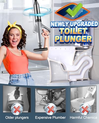 Stainless Steel Toilet Plunger with Air Drain Function