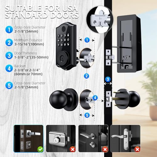 Smart Front Door Lock with Fingerprint Keypad