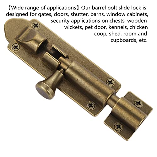 Bilyglewarwof Heavy Duty Barn Door Lock - Antique Brass