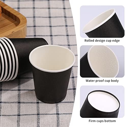 Prgery 100-Pack 3oz Reusable Black Cups for Bathroom Office Use