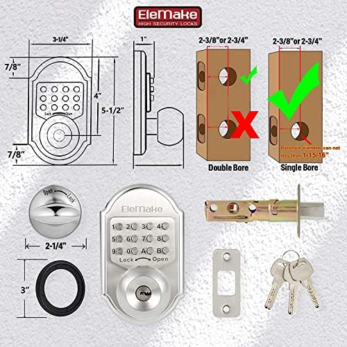 Secure Keyless Door Lock 304 Stainless Steel