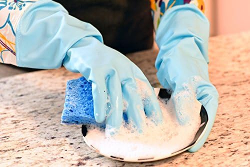 Waterproof Latex-Free Gloves with Soft Lining Long Cuff 2 PAIRS