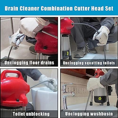 Drain Cleaner Cutter Heads Set - Durable Manganese Steel for Efficient Drainage