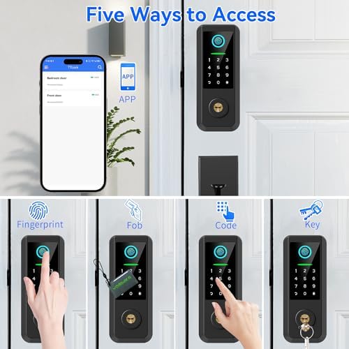 5-in-1 Fingerprint Handle Door Lock for Smart Security
