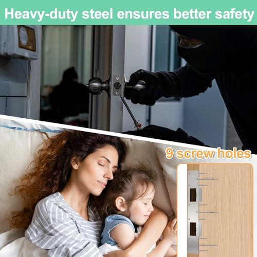 Secure Front Door Strike Plate for 55 to 6 Latches