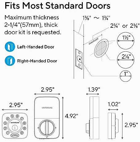 ULTRALOQ U-Bolt WiFi Smart Lock Secure Easy Front Door