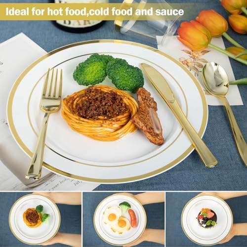 N9R Gold Plastic Dinnerware Set 600PCS