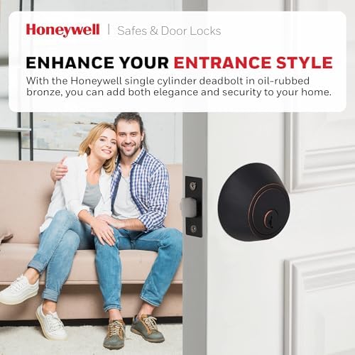 Honeywell Deadbolt Set with 2 Keys Oil Rubbed Bronze 3x5x85 inches