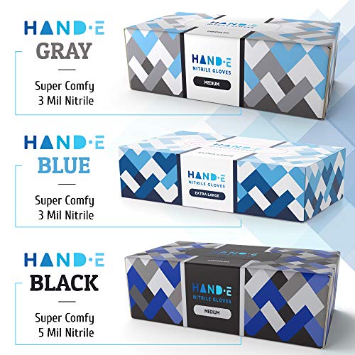 Hand-E Touch Disposable Nitrile Gloves Medium 100 Count