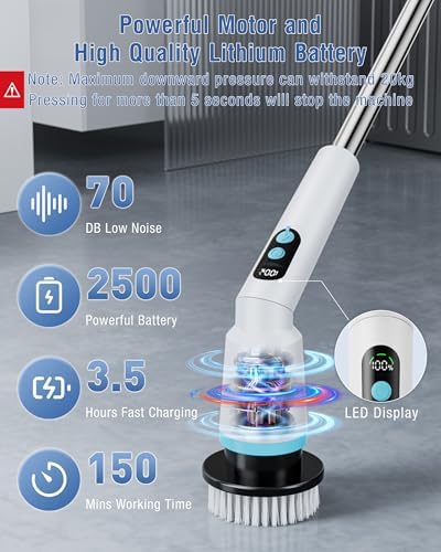 Premium Electric Spin Scrubber for Easy Bathroom Shower Floor Cleaning