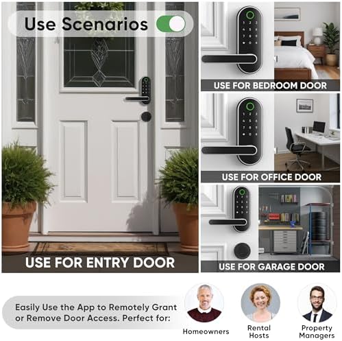 Compact Biometric Fingerprint Door Lock with Multiple Access Entries and Voice Control