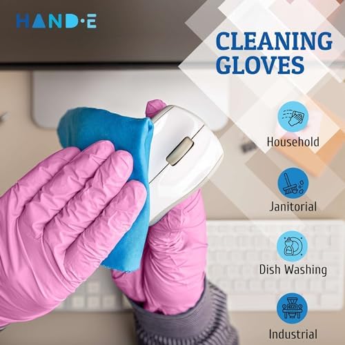 Hand-E Touch Pink Nitrile Gloves