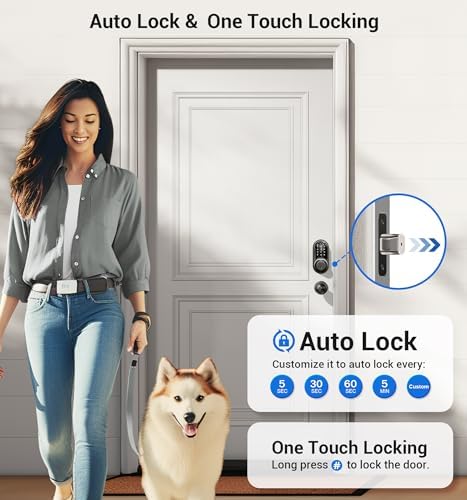 Smart Front Door Lock Set with fingerprint entry Matte Black