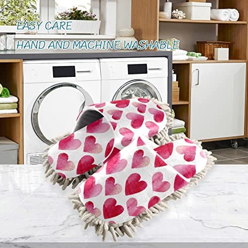 Xigua Heart-Print Valentines Day Microfiber Slippers