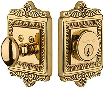 Nostalgic Warehouse Deadbolt Set Unlacquered Brass