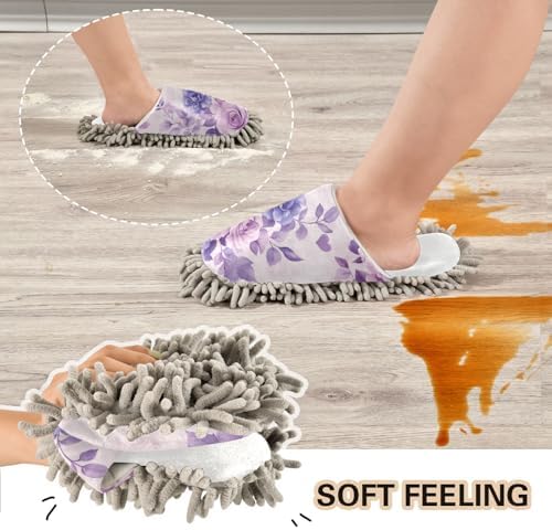 Burbuja Purple Roses Mop Slippers