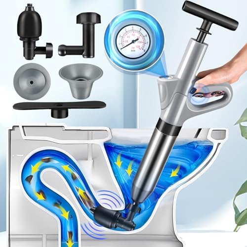 Stainless Steel Toilet Plunger with Air Drain Function