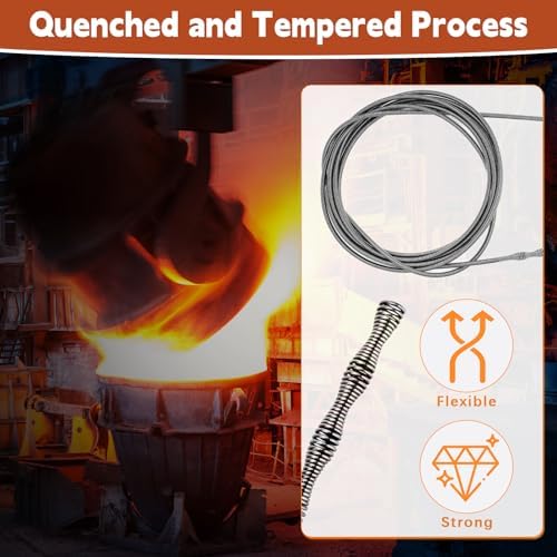 45FT Plus 10-in-1 Drain Snake Auger for Kitchen Bathroom Cleaning