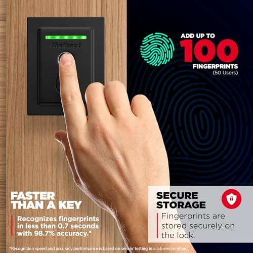 Kwikset Halo Touch Fingerprint Wi-Fi Smart Lock Easy Install Security