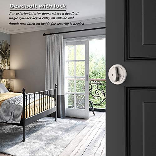 Gobrico 3 Satin Nickel Keyed Single Deadbolts