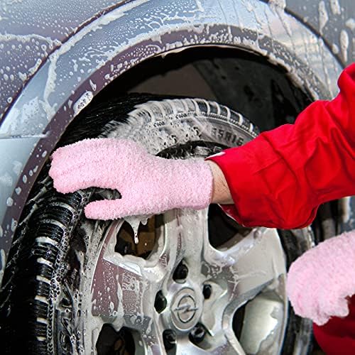 Patelai 3 Pairs Microfiber Dusting Gloves