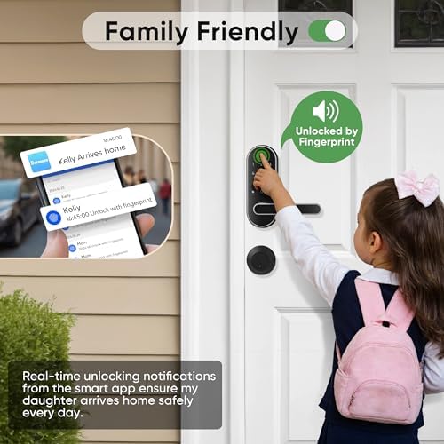 Compact Biometric Fingerprint Door Lock with Multiple Access Entries and Voice Control