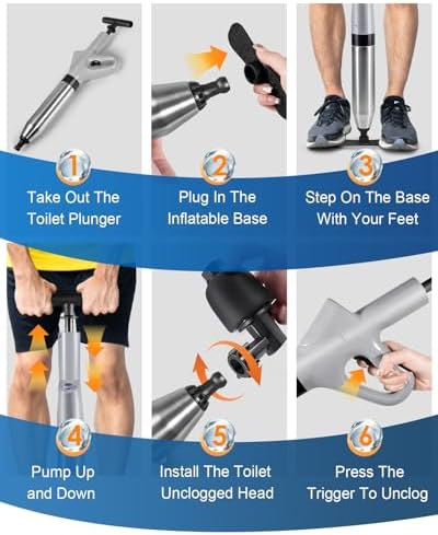 Stainless Steel Toilet Plunger with Air Drain Function