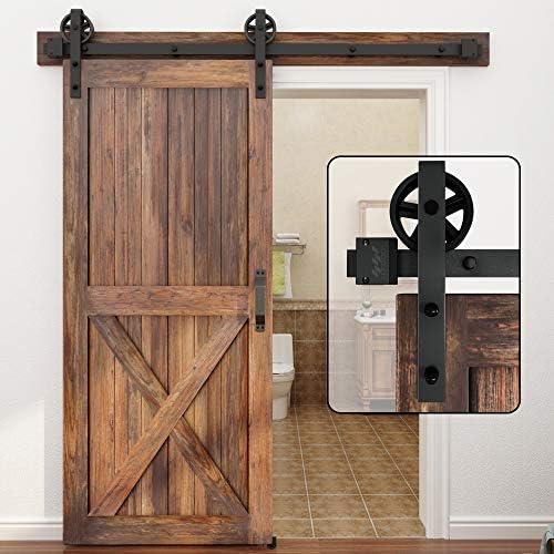 WINSOON 5-16FT Single Wood Sliding Barn Door Hardware Kit