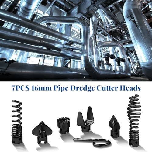 7Pcs Drain Cleaner Cutter Head Set for 16mm Pipe
