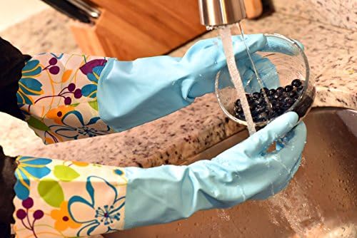 Waterproof Latex-Free Gloves with Soft Lining Long Cuff 2 PAIRS
