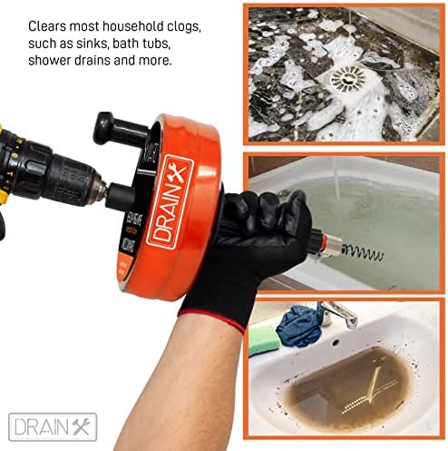 DrainX Power Pro 25-FT Steel Auger for Plumbing Excellence