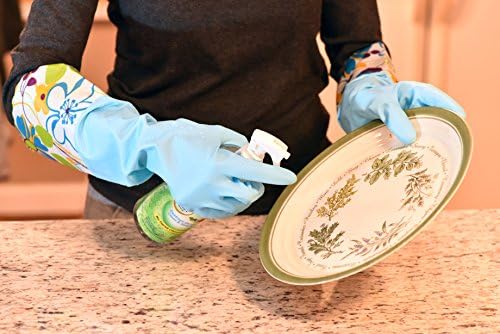 Waterproof Latex-Free Gloves with Soft Lining Long Cuff 2 PAIRS