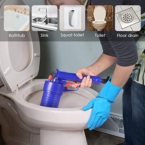 Power Toilet Plunger Set Drain Clog Remover with 4 Sized Suckers
