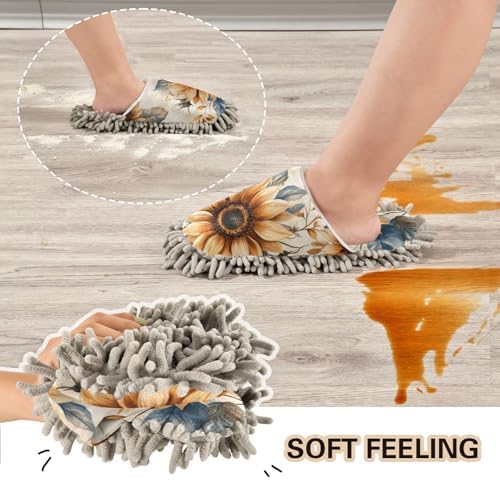 FLildon Elegant Microfiber Slippers for MenWomen Washable Floor Mop
