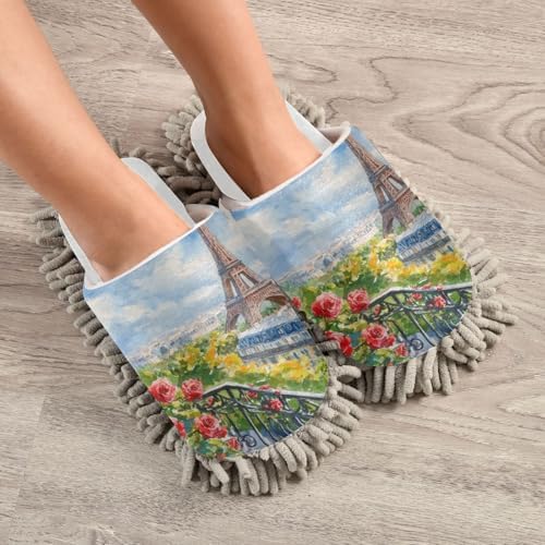 Burbuja Eiffel Tower Mop Slippers - Perfect for Easy Cleaning