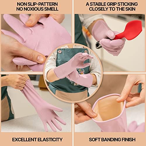 Colorful Reusable Waterproof Kitchen Gloves for Cleaning