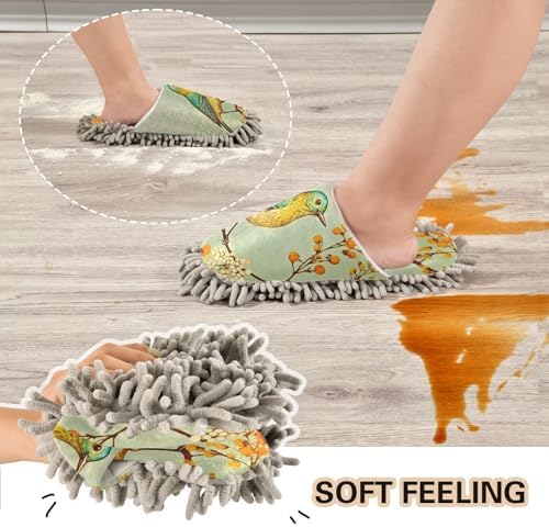 FLildon Microfiber Cleaning Slippers Natural Dust Cleaner