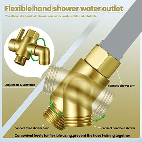 Safe Reliable Metal Shower Diverter Brushed Gold