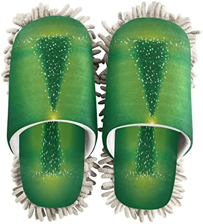 Xigua Microfiber Slippers Green Christmas Tree Washable Mop Shoes