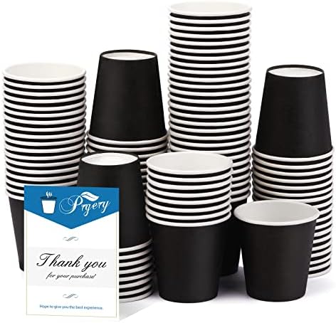 Prgery 100-Pack 3oz Reusable Black Cups for Bathroom Office Use