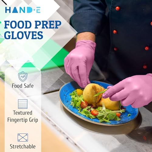 Hand-E Touch Pink Nitrile Gloves