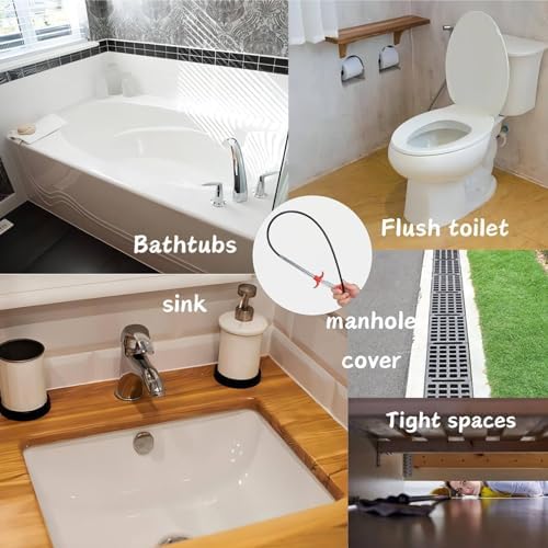 767-inch Drain Snake Hair Drain Clog Remover Tool with 4 Claws