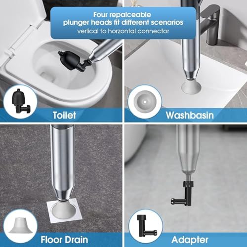 Efficient Pneumatic Toilet Plunger for Clogs