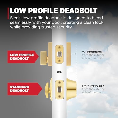 Secure Entry Door Pick-Resistant Satin Brass Keyed Deadbolt with Microban Protection